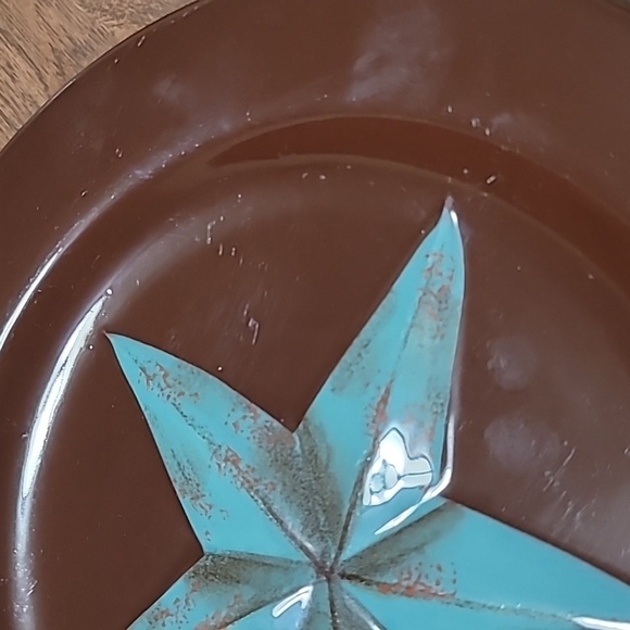 Hi End Accents plates/bowl set brown turquoise star - Picture 12 of 16